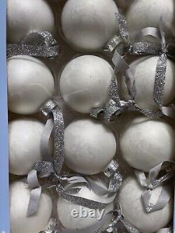 Mix lot 170 white silver blue glass Christmas ornaments