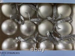 Mix lot 170 white silver blue glass Christmas ornaments