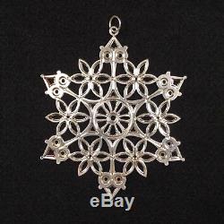 Mma Solid Sterling Silver Christmas Holiday Snowflake Ornaments- Set Of 4