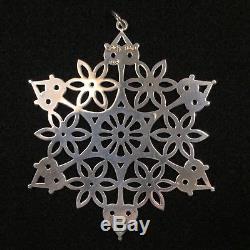Mma Solid Sterling Silver Christmas Holiday Snowflake Ornaments- Set Of 4