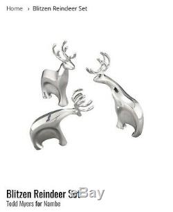NAMBE Holiday Reindeer Silver 3pc Blitzen Set- NEW IN BOX