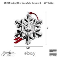 NEW 2024 Gorham Snowflake Annual 55th Edition Sterling Ornament NIB