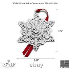 NEW 2024 Towle Old Master Snowflake 35th Edition Sterling Ornament NIB