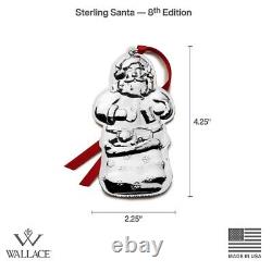 NEW 2024 Wallace Santa 8th Edition Sterling Silver Ornament NIB