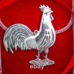 NEW Kirk-Stieff 1981 ROOSTER American Heritage Sterling Christmas Ornament