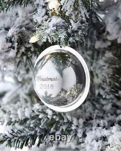 NEW Neiman Marcus 2018 Sterling Silver Saturn Ball Christmas Ornament Decoration