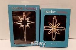 NIB NAMBE Lot of 8 TREE ORNAMENTS REINDEER STAR ANGELS JOY MERRY Dove AND MORE