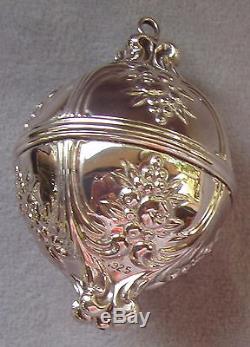 NIB Reed Barton 2006 Sterling Silver Francis I Christmas Ball Sphere Ornament