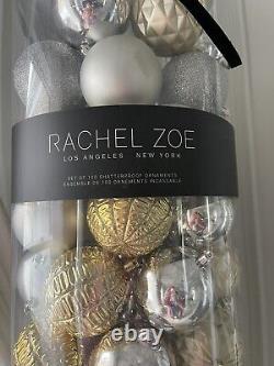 NIP Bulk Buy 96 Rachel Zoe shatterproof christmas ornaments silver gold Kugel