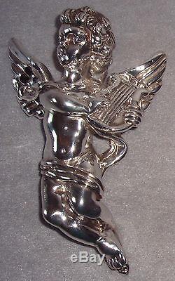NOS J Reed 1996 Sterling Silver Cherub Angel With Harp Christmas Tree Ornament