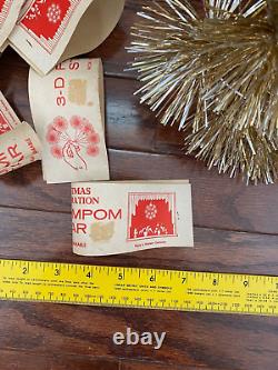 NOS Vintage Atomic Starburst Pompoms Tinsel Christmas Ornaments (10)
