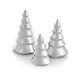 Nambe Holiday Collection Set of 3 Mini Christmas Trees Figurines 4.5 6 7