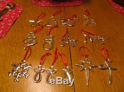 Nambe Lot Of 14 Tree Ornaments Reindeer, Star, Angels, Joy, Merry And More