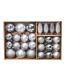 Nearly Natural Silver Holiday Christmas 29 Piece Lux Shatterproof Ornament Set