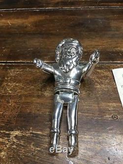 Neiman Marcus J Reed 1998 Sterling Silver Santa Christmas Ornament Decoration
