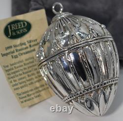 Neiman Marcus J Reed Sterling Christmas Ornament Imperial Rosebud Egg 1999