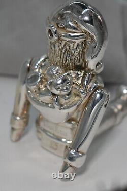 Neiman Marcus J Reed Sterling Silver Old World Santa Christmas Ornament 1998