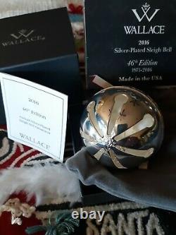New 2016 Wallace Silver Plate Bell Ornament