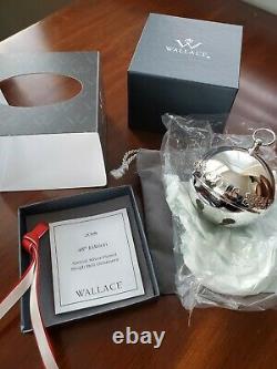 New 2018 Wallace Silver Plate Sleigh Bell Christmas Ornament