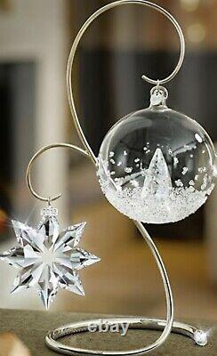 New Box Swarovski Christmas Silver Ornament Home Display Stand 7 Mib Complete