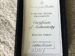 New Christopher Radko Winter Spirit Santa Sterling Silver Ornament #1880/5000