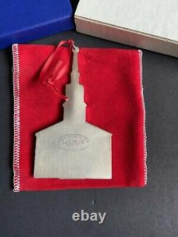 New England Sterling Silver 1992 Colonial Meetinghouse Church Ornament Withbox