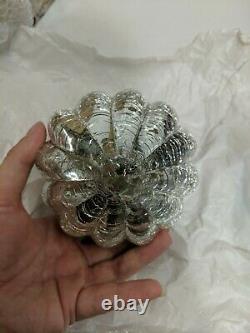 New in Box Balsam Hill Essentials Silver Jumbo Mercury Glass Ornaments Set of 12
