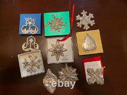 Nine Vintage Steri Silver 925 Christmas Ornaments Gotham Lunt Reed& Barton Towle