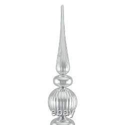 Northlight 54 Shiny Silver Glittered Topiary Finial Tower Christmas Decoration