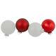 Northlight 96ct Red Silver White Shiny Matte Glass Christmas Ornaments 2.5-3.25