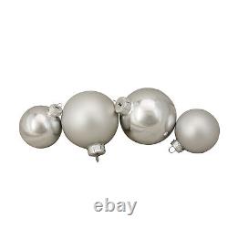 Northlight 96ct Silver Shiny and Matte Christmas Glass Ball Ornaments 2.5-3.25