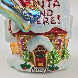 Nwt Christopher Radko December 2002 Ornament Of The Month Santa Lands Here