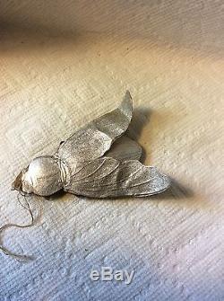 Old German Silver Dresden Bug Fly Christmas Ornament