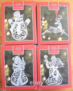Over 40 Lenox Christmas Silver-plate & Porcelain Ornaments Original Boxes