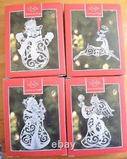 Over 40 Lenox Christmas Silver-plate & Porcelain Ornaments Original Boxes