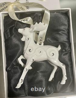 Pandora Christmas Ornament 2017 Porcelain Reindeer In Box Collectible