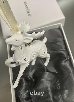 Pandora Christmas Ornament 2017 Porcelain Reindeer In Box Collectible