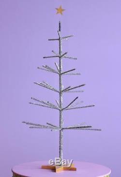Patience Brewster Ornament Display Collection Silver Tinsel Tabletop Tree 36