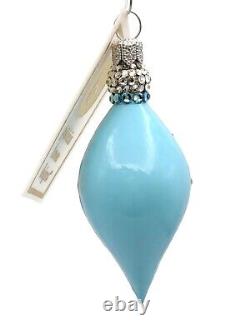 Patricia Breen Balthasar Turquoise Silver Reflector Christmas Tree Ornament