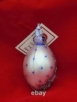 Patricia Breen Pavillion Egg Silver Peacock Christmas Ornament Peachtree Place