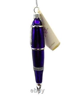 Patricia Breen Pen Purple with Silver Glittered Christmas Holiday Tree Ornament