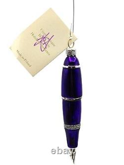 Patricia Breen Pen Purple with Silver Glittered Christmas Holiday Tree Ornament