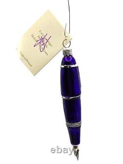 Patricia Breen Pen Purple with Silver Glittered Christmas Holiday Tree Ornament