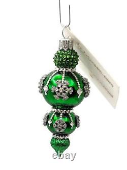Patricia Breen Petit Deux Green Silver Double Sphere Christmas Tree Ornament