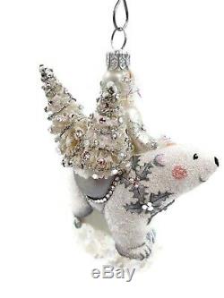 Patricia Breen Polar Clause Pearl Silver Santa Christmas Holiday Tree Ornament