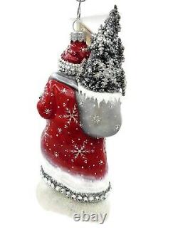 Patricia Breen Storied Claus Red White Silver Santa Christmas Tree Ornament