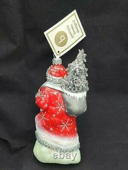 Patricia Breen Storied Claus Red White Silver Santa Christmas Tree Ornament