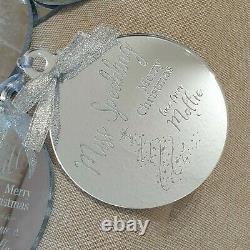 Personalised Engraved Christmas Bauble Silver Tree Decoration Gift Xmas Teacher