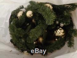 Pottery Barn INDOOR/OUTDOOR ORNAMENT PINE GARLAND-GOLD/SILVER10 FT. NEW