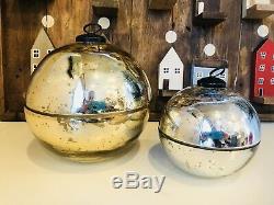 Pottery Barn Ornament Candle Large Gold Medium Silver Small Red Christmas Decor